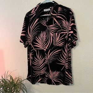 Pink and black summer button down